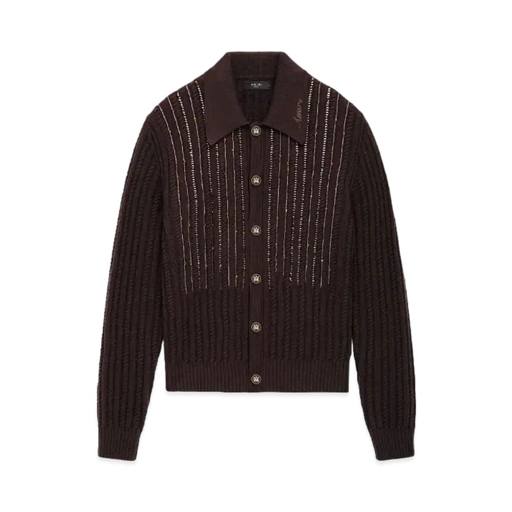 AMIRI Long Sleeve Polo "Dark Brown"