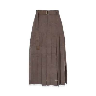 sacai High Twist Voile Skirt "Brown"