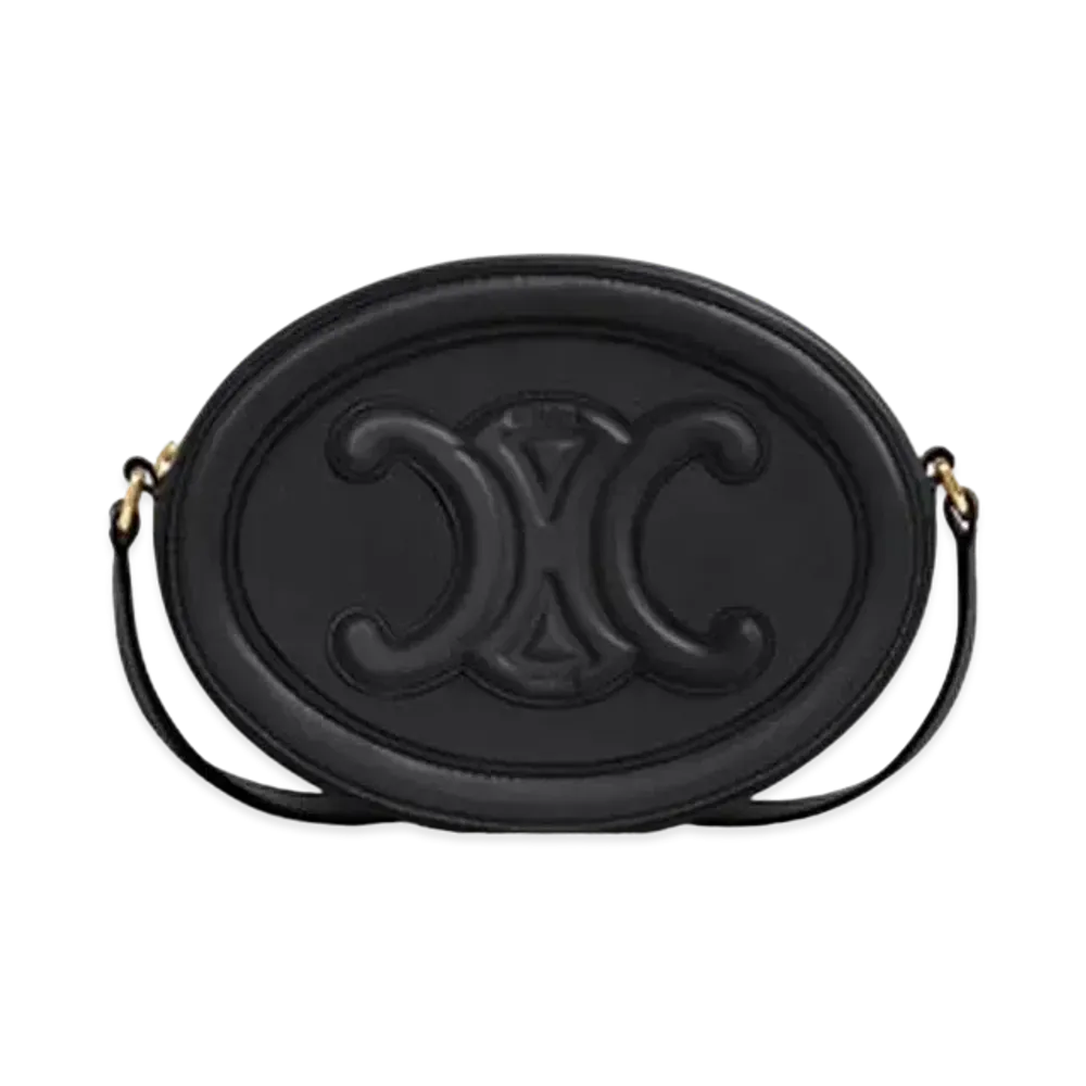 CELINE Oval Bag Cuir Triomphe in Smooth Calfskin "Black"