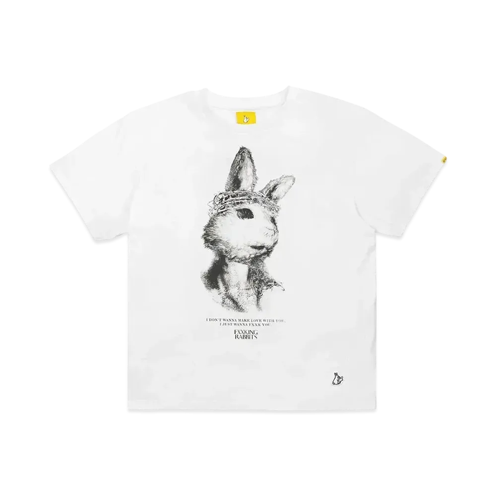 FR2 Rabbit Jesus Garment Dye T-Shirt "White"