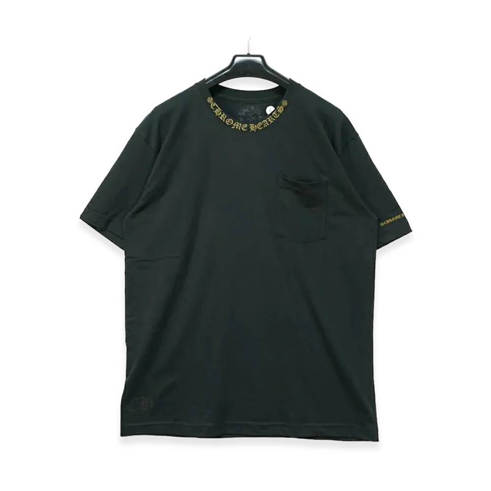 Chrome Hearts Gold Neck Logo S/S T-Shirt "Black/Gold"
