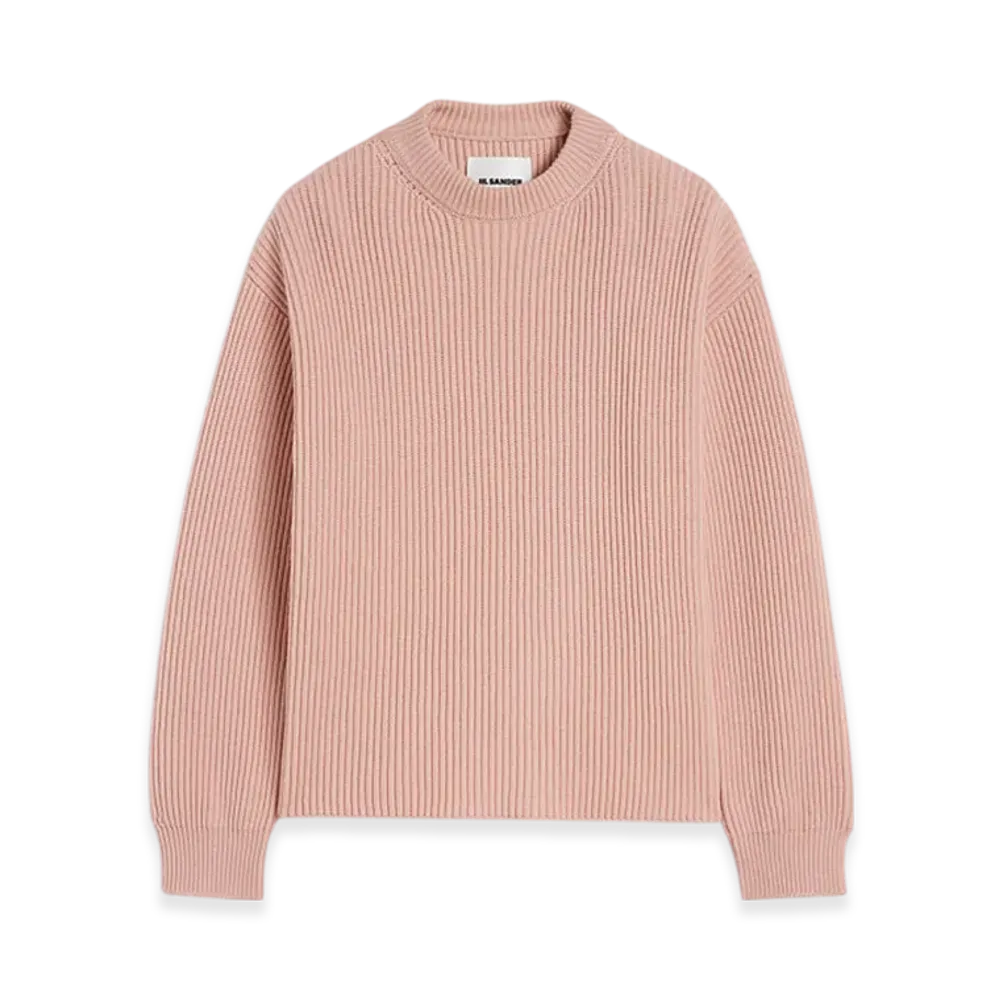 Jil Sander Midweight Wool Crew-Neck Sweater "Powder Pink"