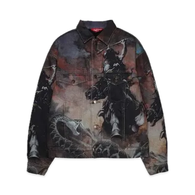 Supreme x Frank Frazetta Faux Shearling Lined Trucker Jacket "Multi"