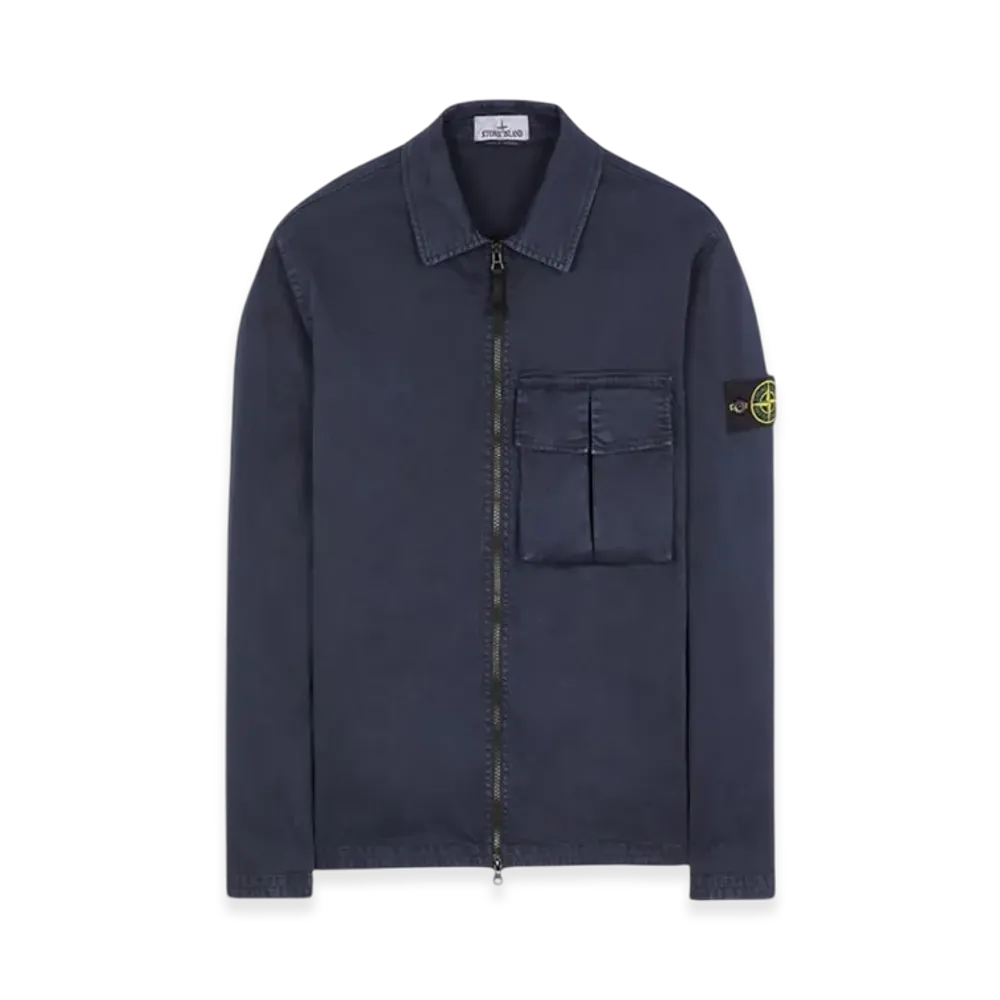 Stone Island 10304 Garment Dyed Stretch Cotton Overshirt - 23SS "Navy Blue"