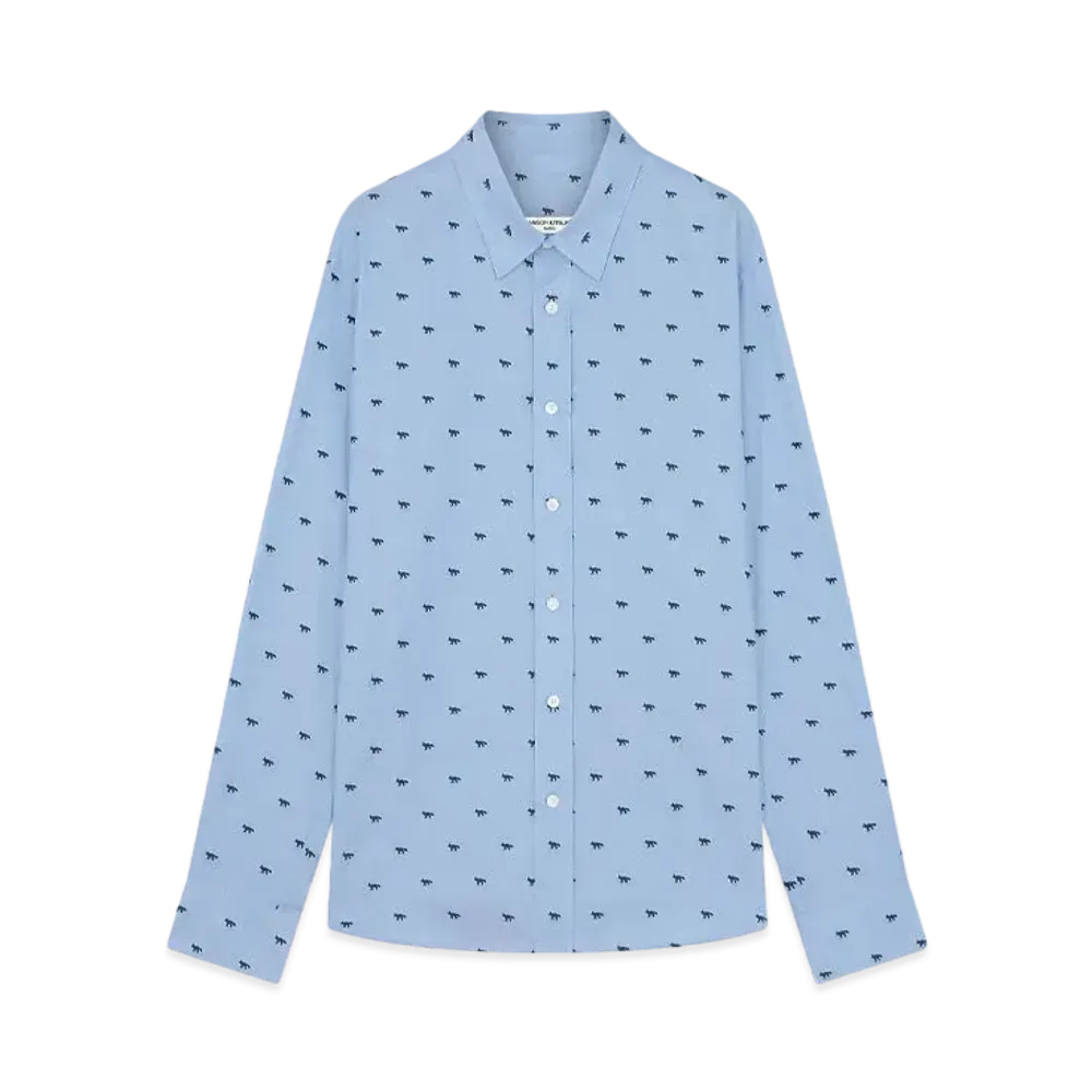 Maison Kitsune Profile Fox Casual Shirt "Light Blue/Green"