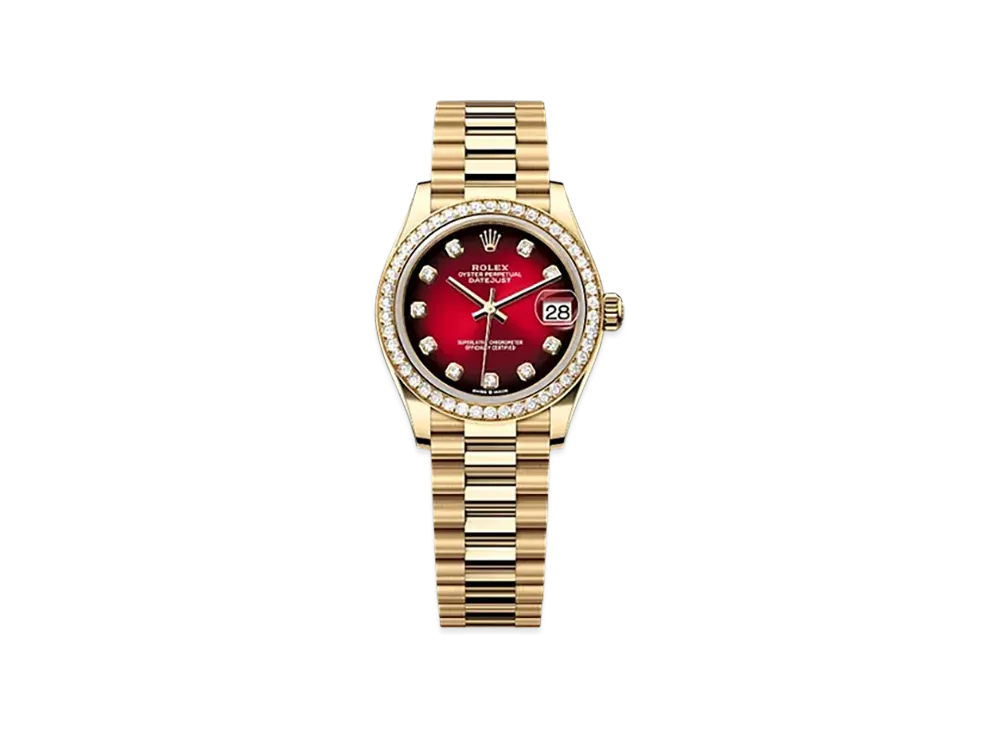 ROLEX Datejust 31mm Yellow Gold Diamond 278288RBR "Red Ombre"