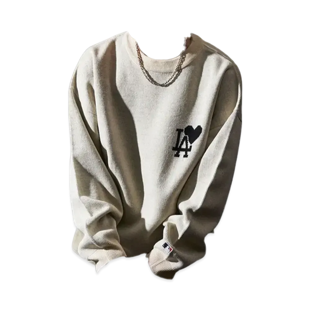 MLB Heart Logo Jacquard Knit "Ivory"