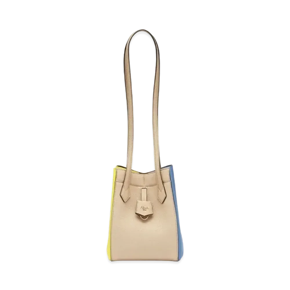 FENDI Origami Mini Leather Mini Bag That Can Be Transformed "Multicolor/Beige/Light Blue/Yellow"