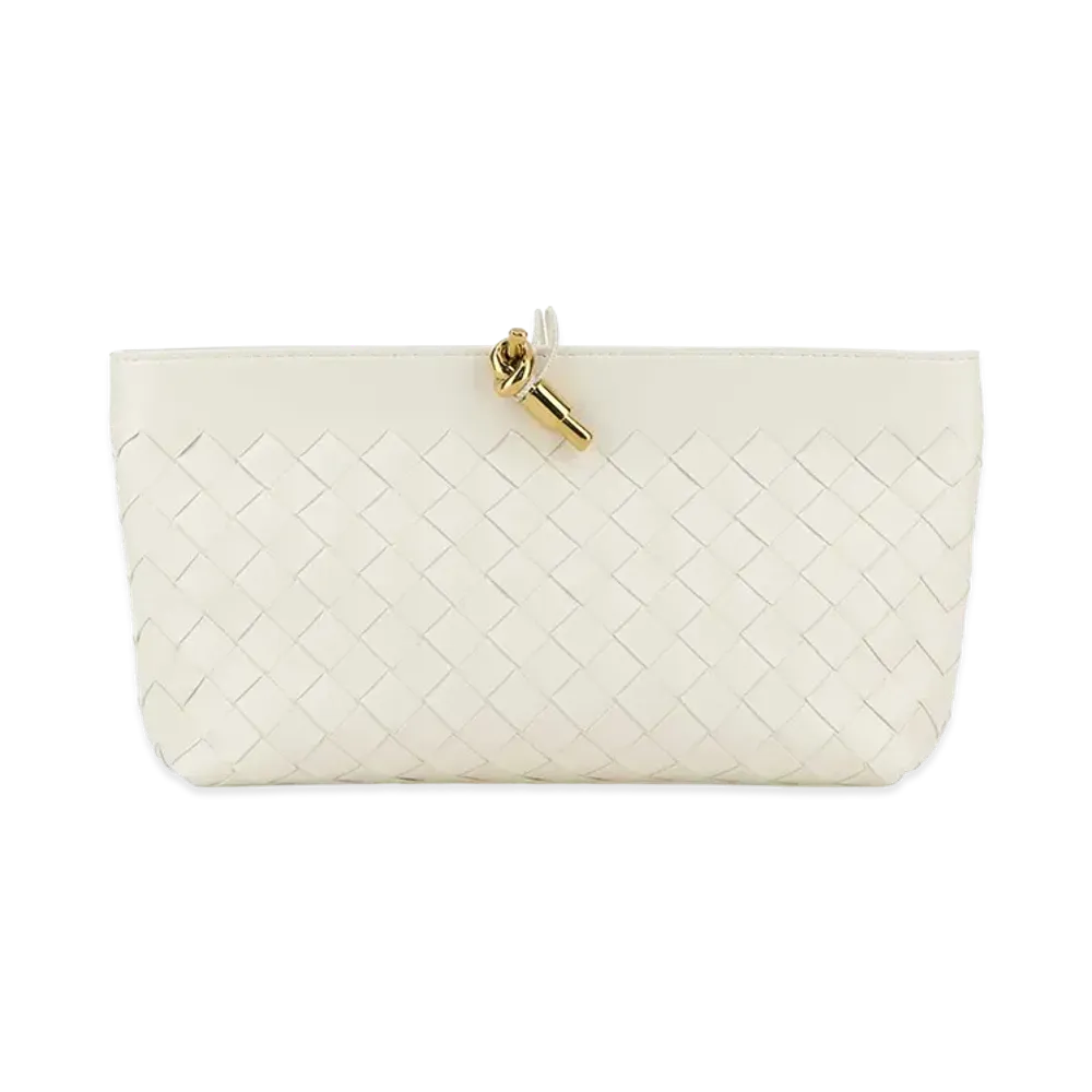Bottega Veneta Women's Nappa Leather Andiamo Clutch "White"
