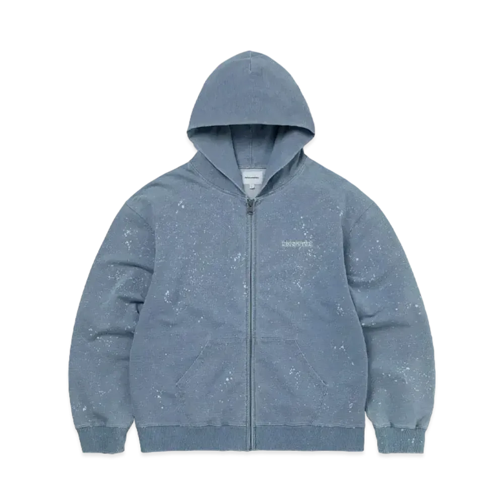 thisisneverthat Indigo Dyed Zip Up Hoodie "Washed Blue"