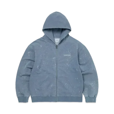 thisisneverthat Indigo Dyed Zip Up Hoodie "Washed Blue"