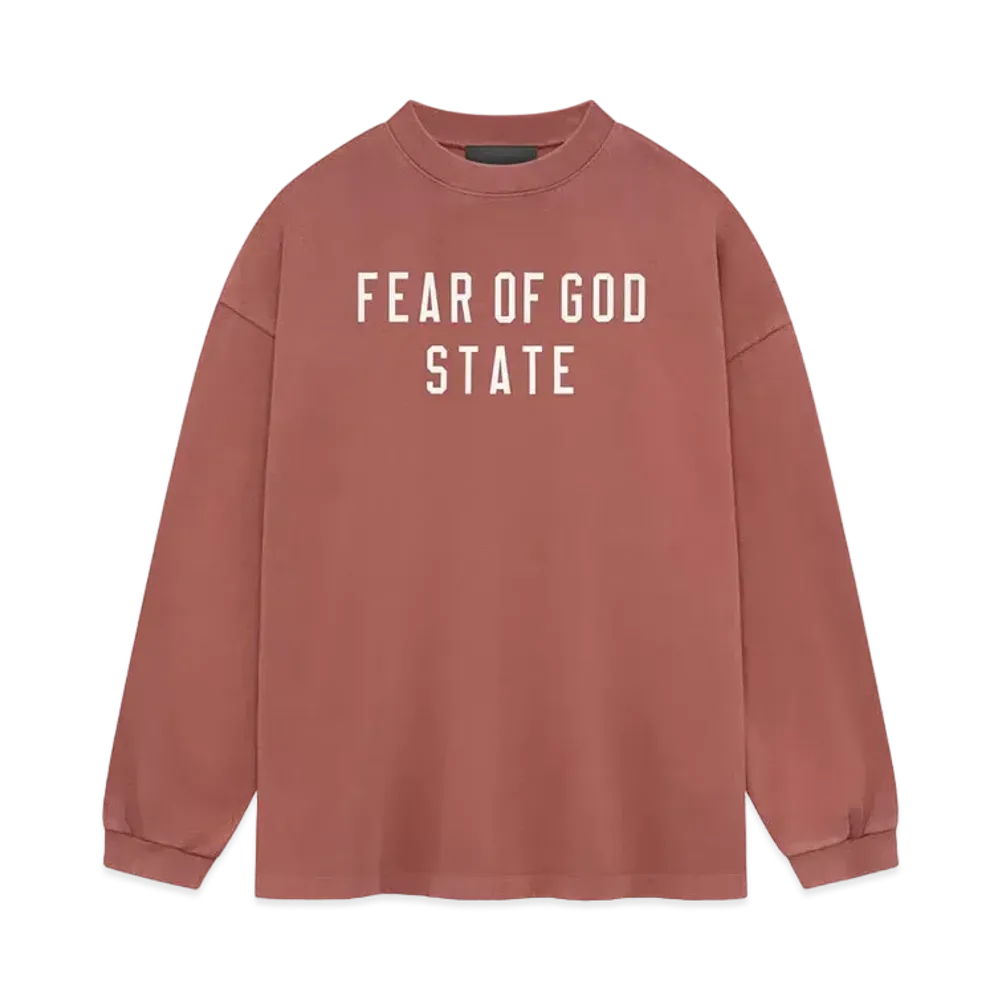 FEAR OF GOD Essential Heavy Longsleeve Tee "Crimson"