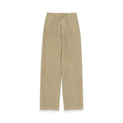AURALEE Garment-Dyed Finx Light Chino Pants "Beige"