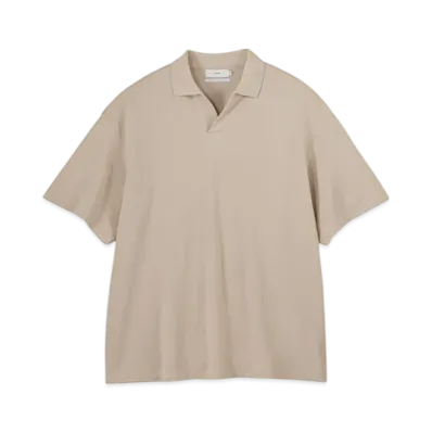 Graphpaper Cotton Pique Jersey S/S Skipper Polo "Beige"