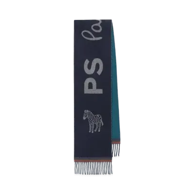 Paul Smith PS Zebra Double Face Muffler "Navy"