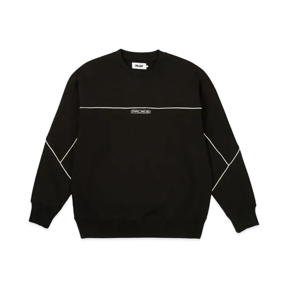 PALACE Piped Crew "Black"