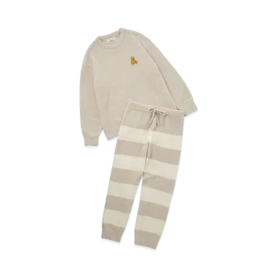 GELATO PIQUE Homme Baby Moco Bear Pullover & Long Pants Set "Beige"