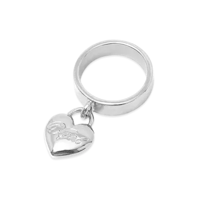 X-Girl Women's Heart Padlock Ring "Silver"