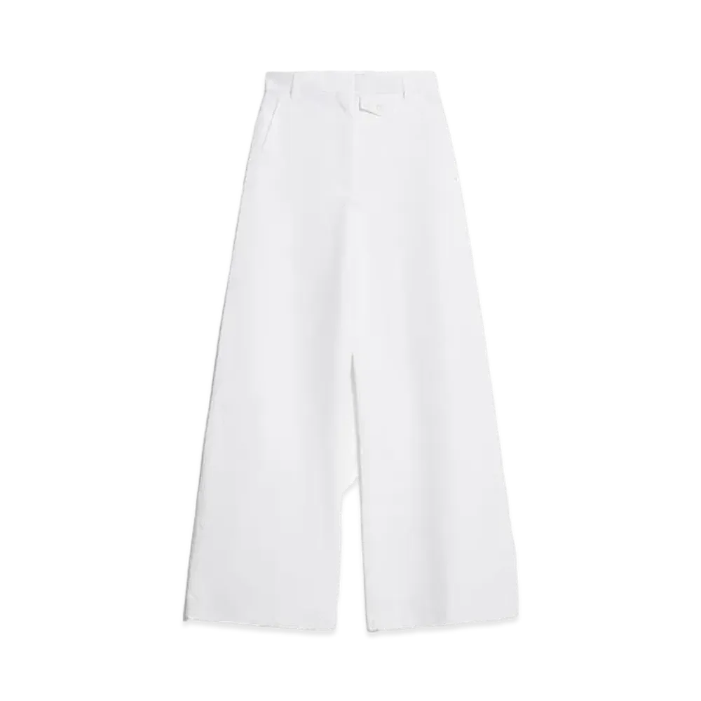 Max Mara Febo Oversized Bonded Cotton Pants "Optical White"