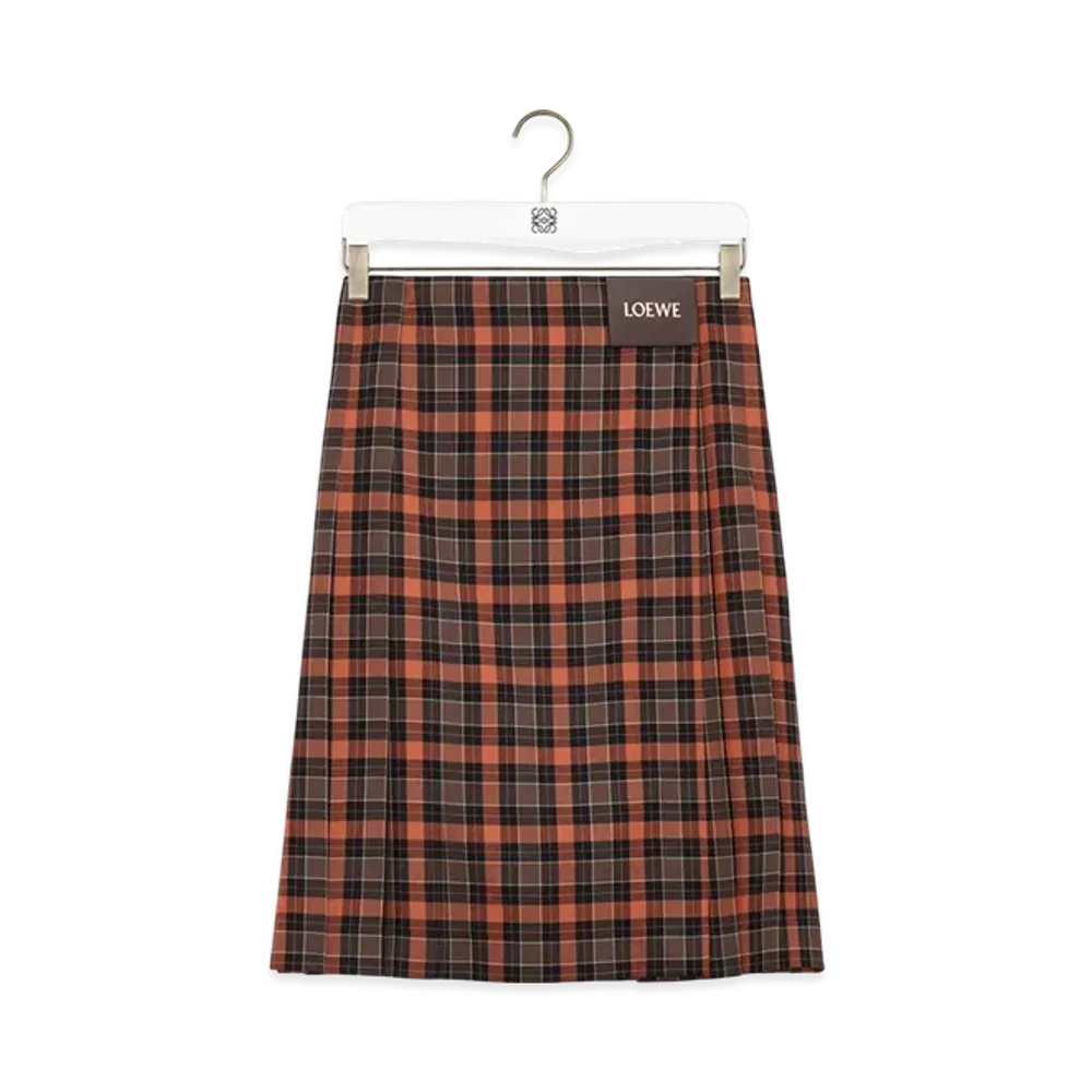 LOEWE Pleated Skirt "Orange/Black"