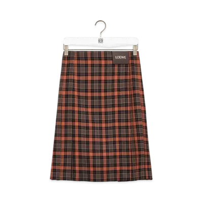 LOEWE Pleated Skirt "Orange/Black"