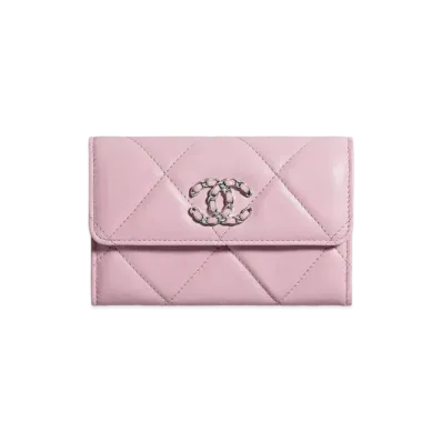 CHANEL Chanel 19 Flap Wallet Lambskin "Pink"