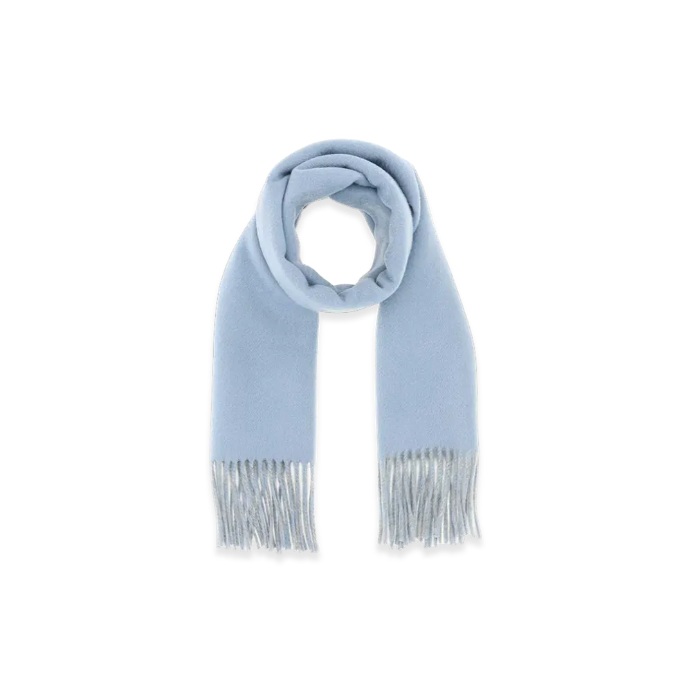 Burberry Light-Blue Cashmere Reversible Scarf "Azure"