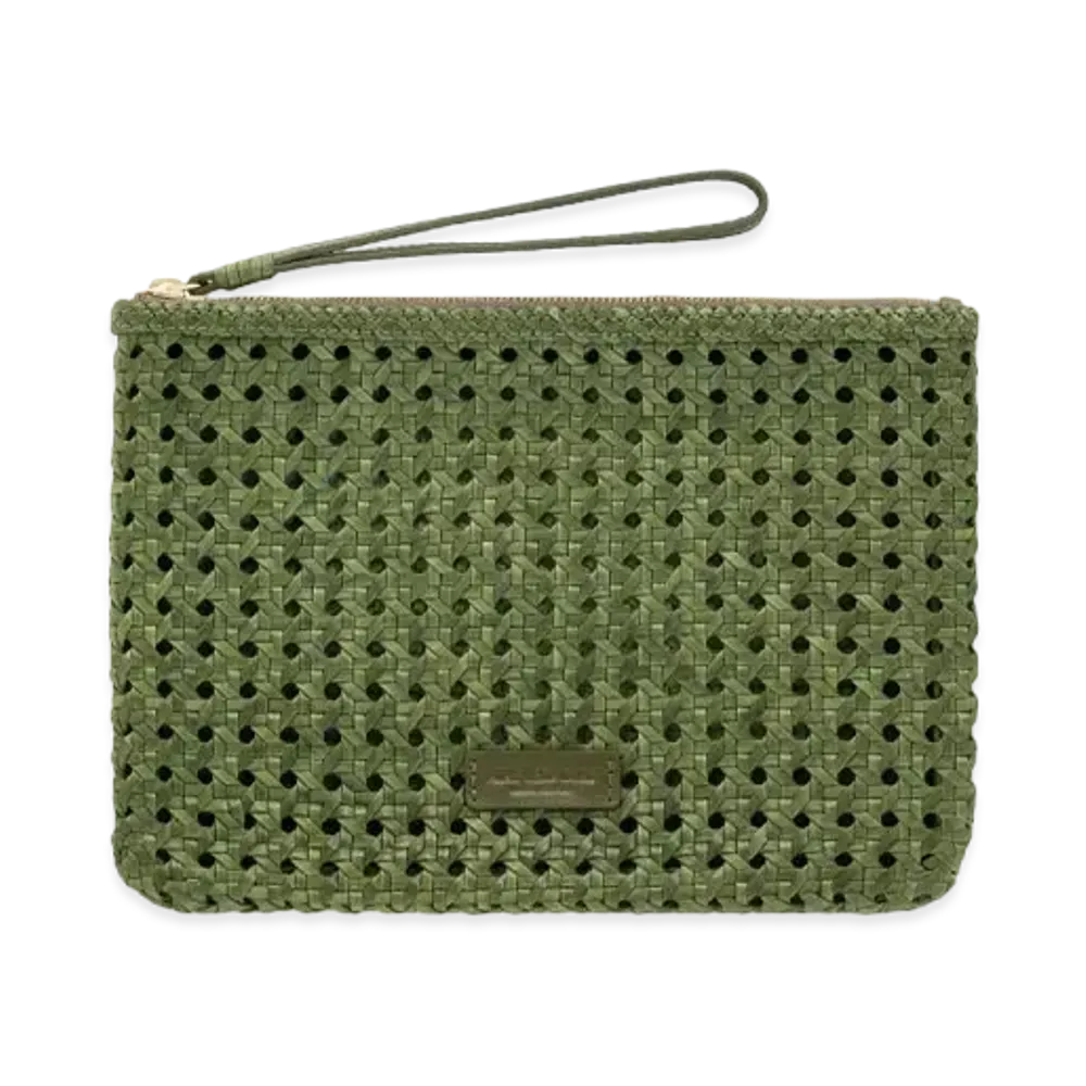 Aime Leon Dore Woven Leather Pouch "Green"