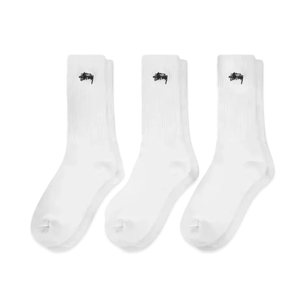 Stussy Stock Crew Sock Pack "White"