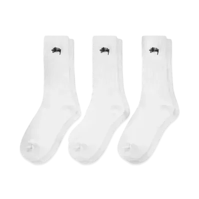 Stussy Stock Crew Sock Pack "White"