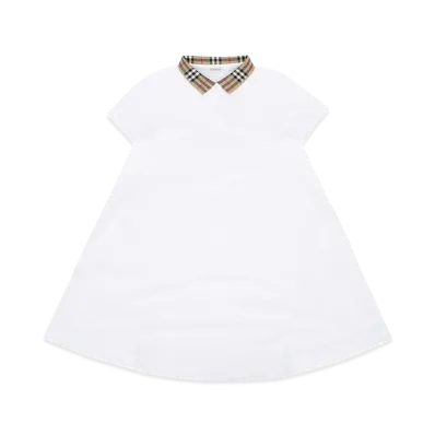Burberry Kids KG2 Astrid Check Collar Dress "White"