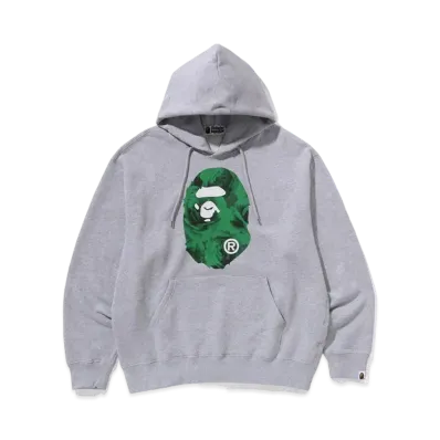 A BATHING APE Floral Solid Camo Ape Head Relaxed Fit Pullover Hoodie "Gray"