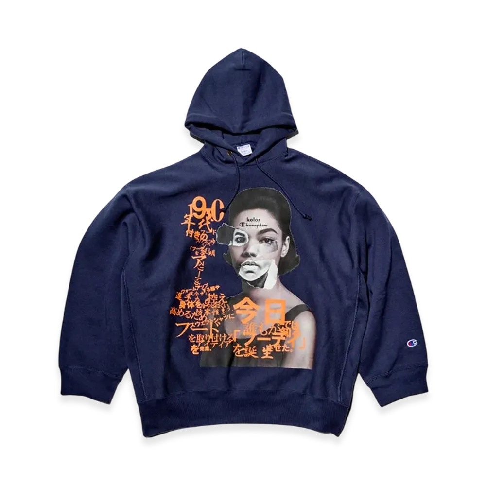 Champion x kolor Reverse Weave Hooded Sweatshirt "Navy"