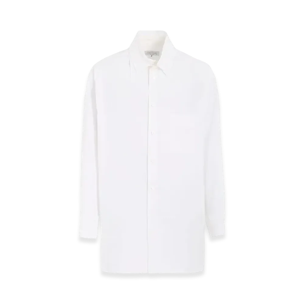 Yohji Yamamoto POUR HOMME Chain Stitch Broad Spare Triple Collar Blouse "White"