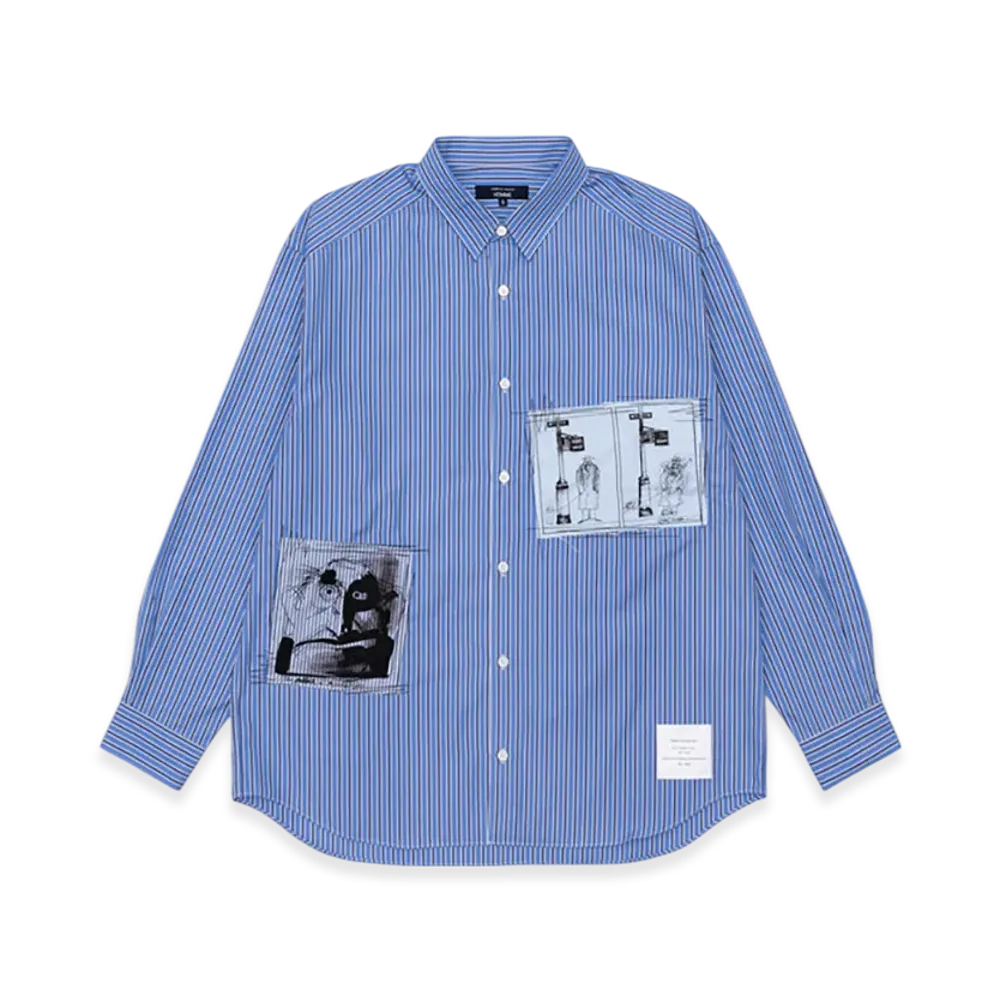 COMME des GARCONS HOMME Cotton Stripe/Cotton Stripe/Cotton Oxford MixRalph Steadman "Bl/Nvy/Wh/ Sa/"