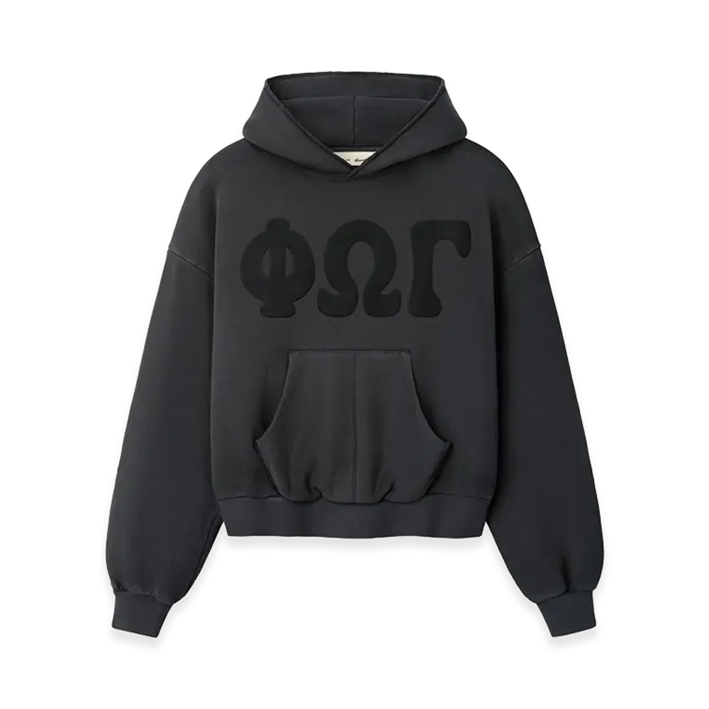 FEAR OF GOD ESSENTIALS Women's 90s Fleece Hoodie Classic Fit "Washed Iron Grey"