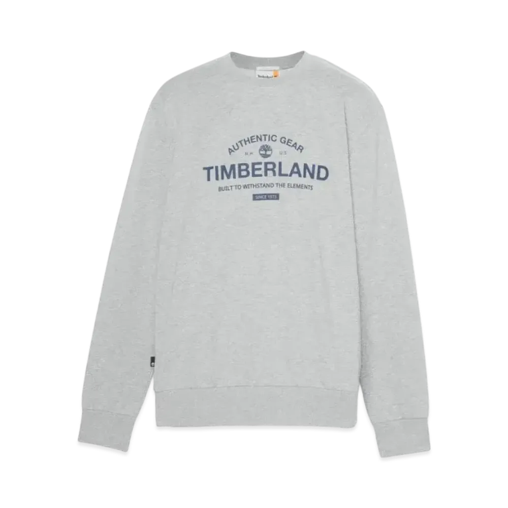 Timberland Men's Work Wear Label Loopback Crew Neck Sweat "Medium Grey Heather"