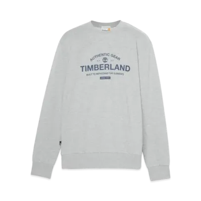Timberland Men's Work Wear Label Loopback Crew Neck Sweat "Medium Grey Heather"