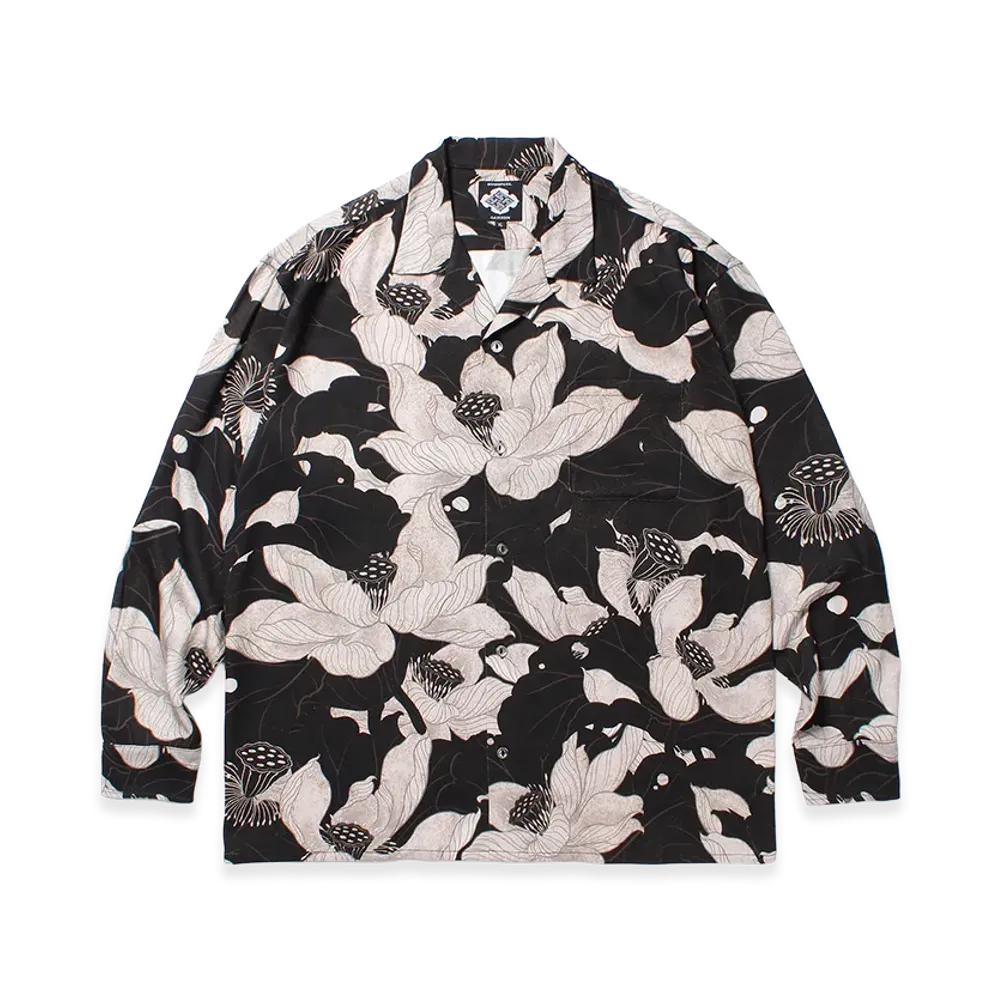 APHRODITEGANG GAKKIN x BUDSPOOL Furenge L/S Hawaiian Shirt "Black"