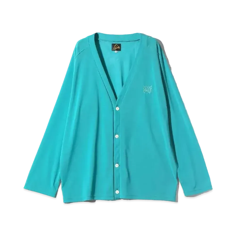 Needles V Neck Cardigan Poly Mesh "Bule"