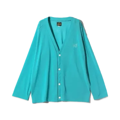 Needles V Neck Cardigan Poly Mesh "Bule"