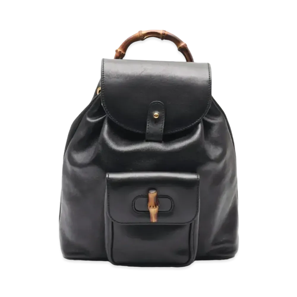 GUCCI Bamboo Leather Mini Backpack "Black"