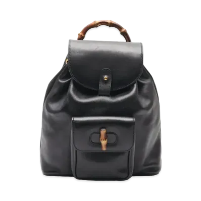 GUCCI Bamboo Leather Mini Backpack "Black"