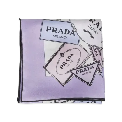 PRADA Women's Printed Silk Twill Scarf "Glicine"