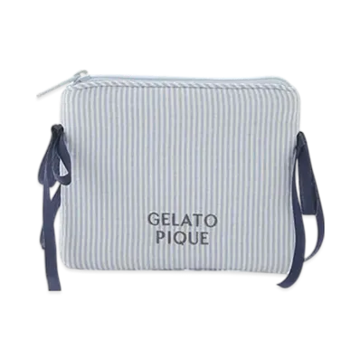 GELATO PIQUE Striped Ribbon Tissue Pouch "Blue"