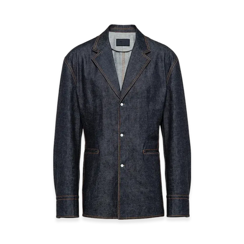 PRADA Single-Breasted Denim Jacket "Navy"