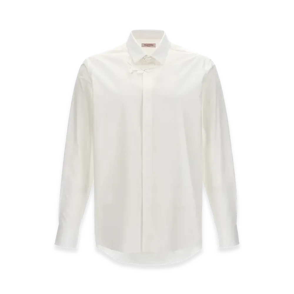 Valentino Shirt With Flower Patch "White"