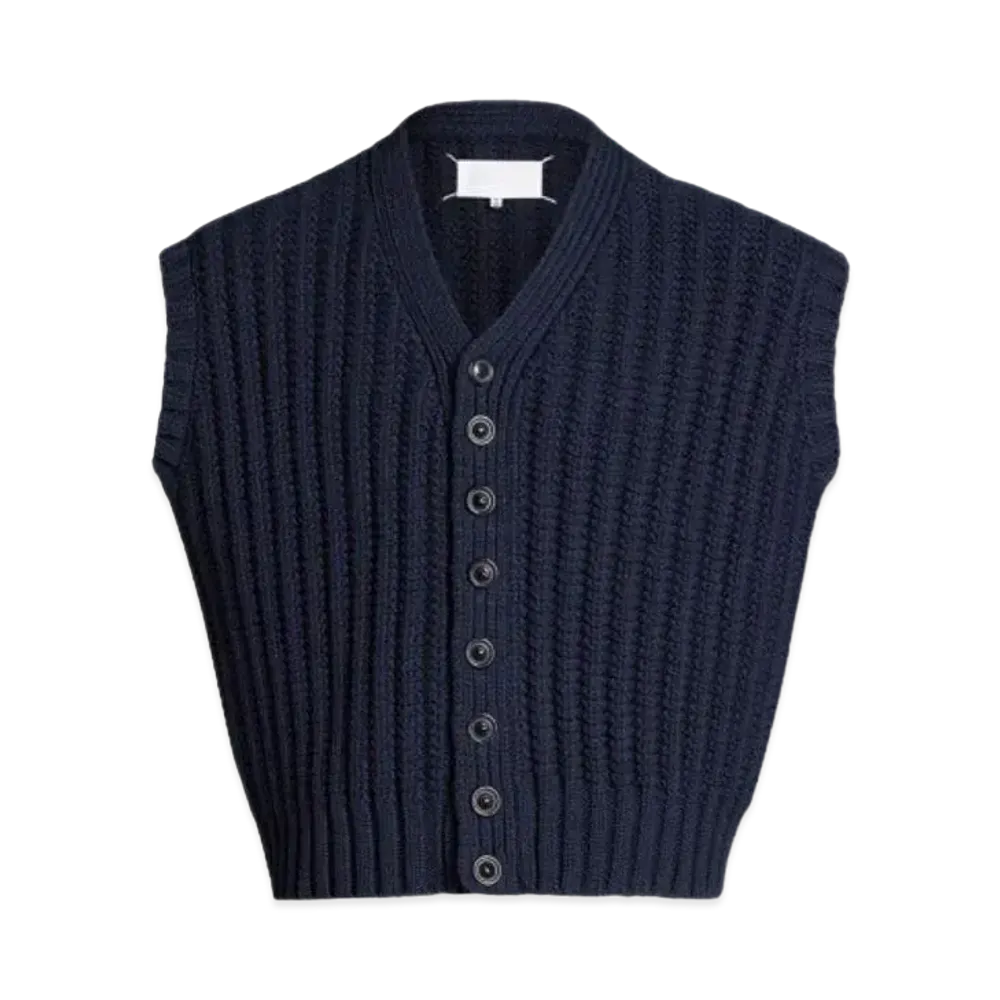 Maison Margiela Wool Vest Cardigan "Navy"