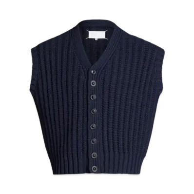 Maison Margiela Wool Vest Cardigan "Navy"