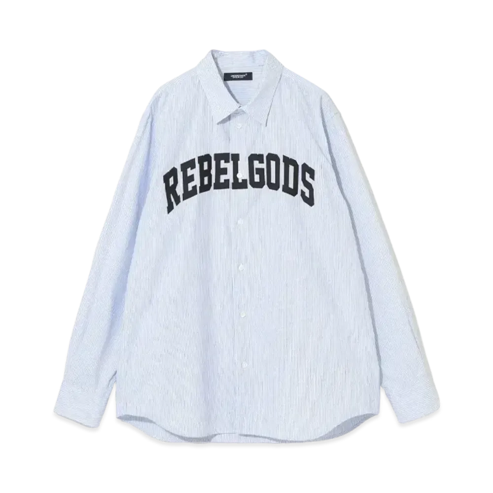 UNDERCOVER Striped Cotton Shirt "Blue"